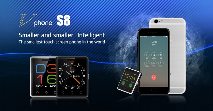 Vphone S8 называют самым маленьким сенсорным смартфоном в мире