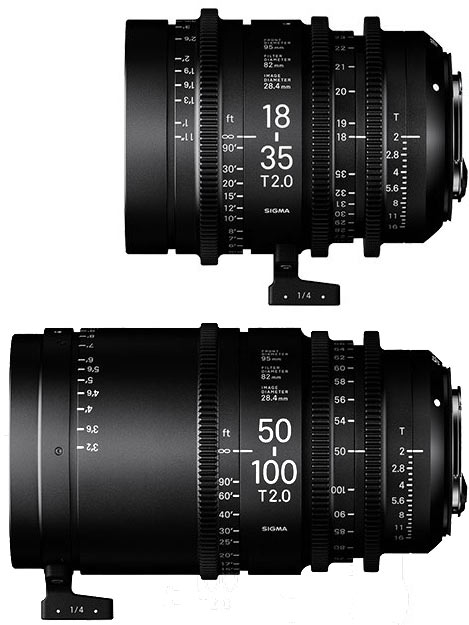 Объективы Sigma Cine High Speed Zoom 18-35mm T2 и 50-100mm T2 предназначены для видеосъемки