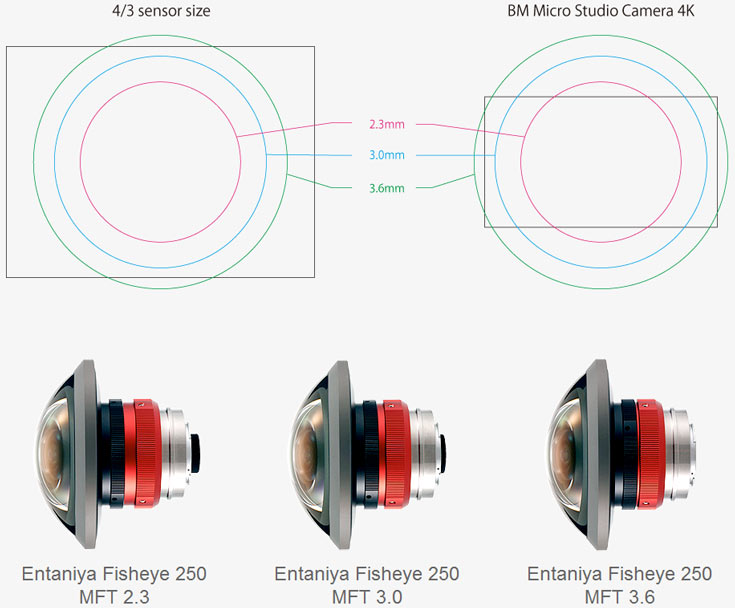 Объективы Entaniya Fisheye 250 MFT предназначены для камер системы Micro Four Thirds