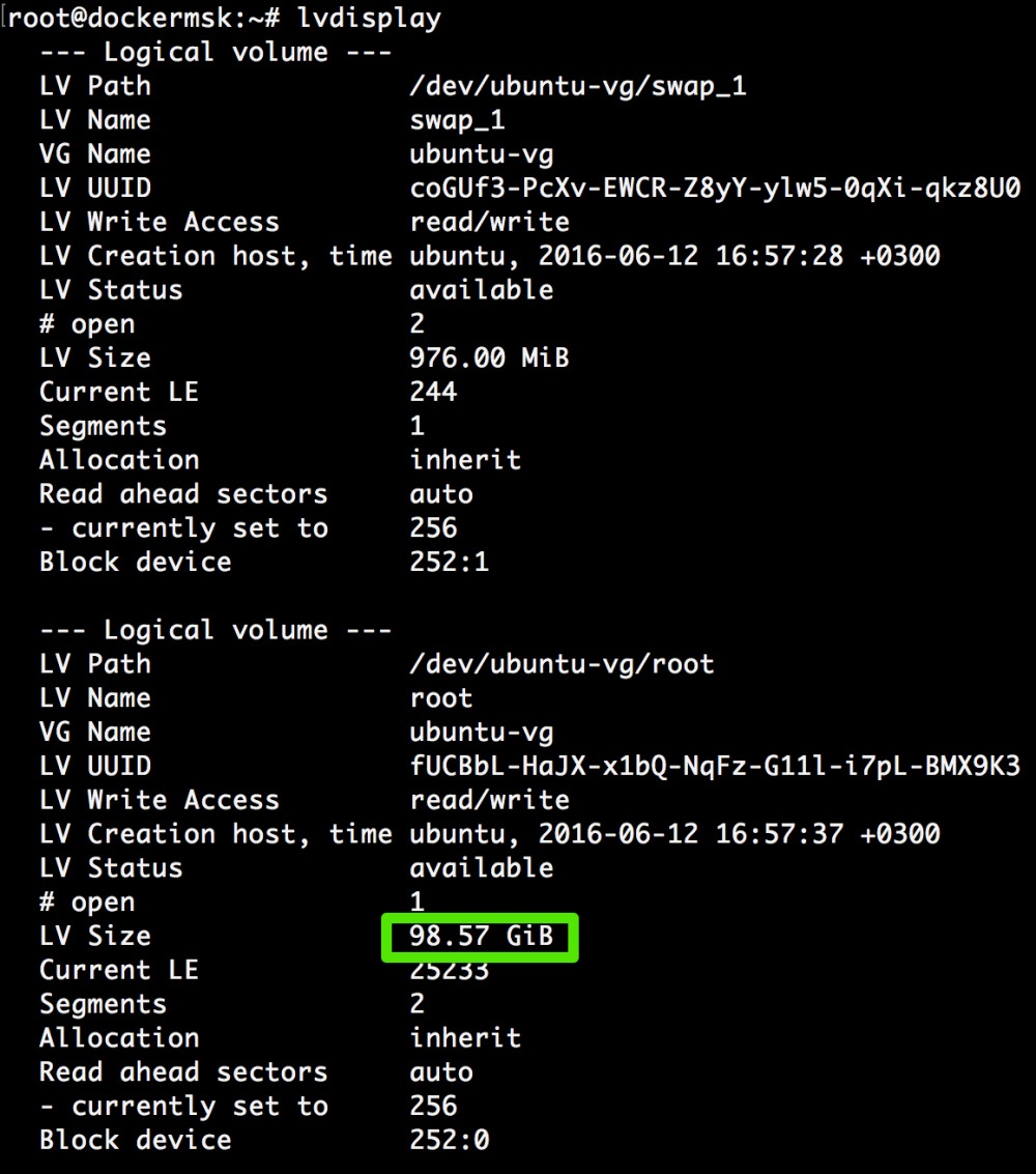 Добавляем места на диске для Linux–сервера в облаке Azure Pack Infrastructure, а заодно и разбираемся с LVM - 24