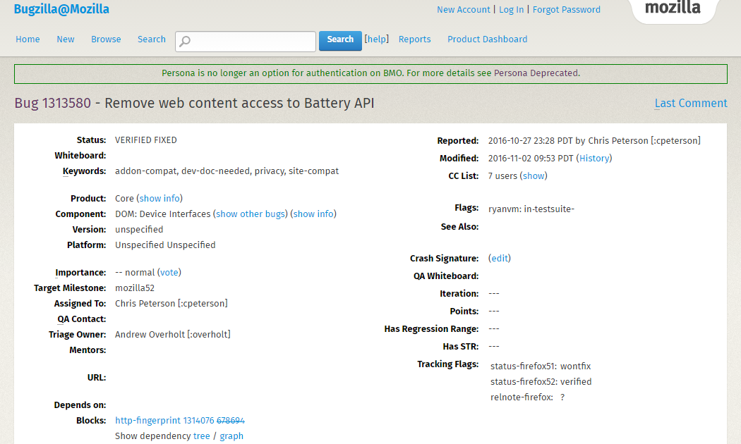 Из Firefox 52 удалят API уровня заряда аккумулятора для сохранения приватности пользовательских данных - 1