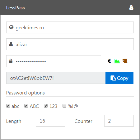 Свободный менеджер паролей LessPass работает на чистой функции - 1