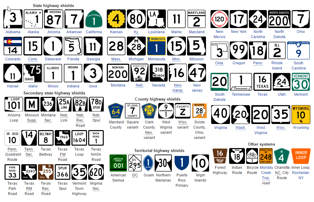 Нумерация дорог США и математика - 1