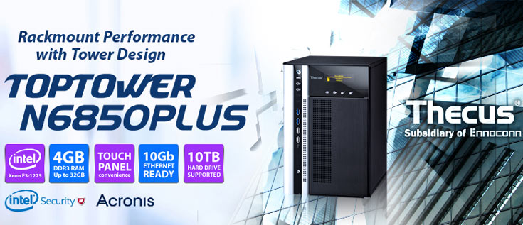 Максимальный объем хранилища Thecus N6850Plus — 60 ТБ