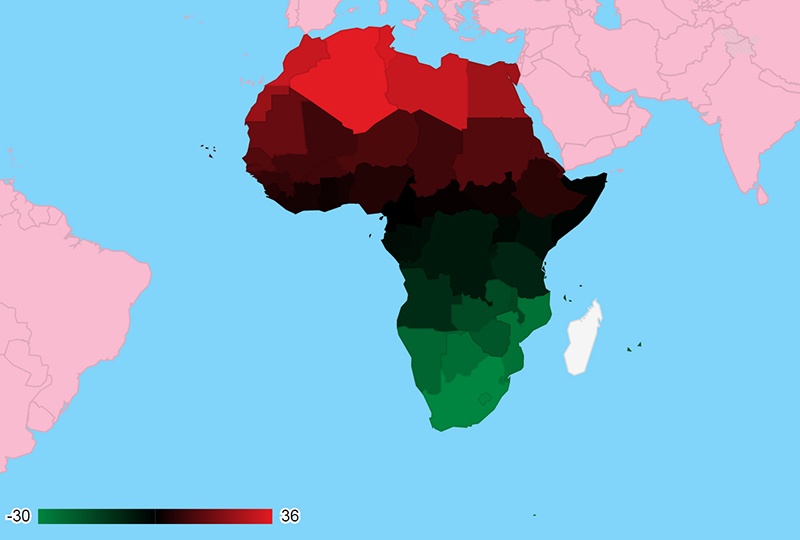 Google Charts – Africa with Colors of Pan-African Flag