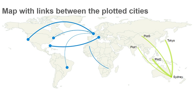 jQuery Mapael – Map with Links Between Plotted Cities