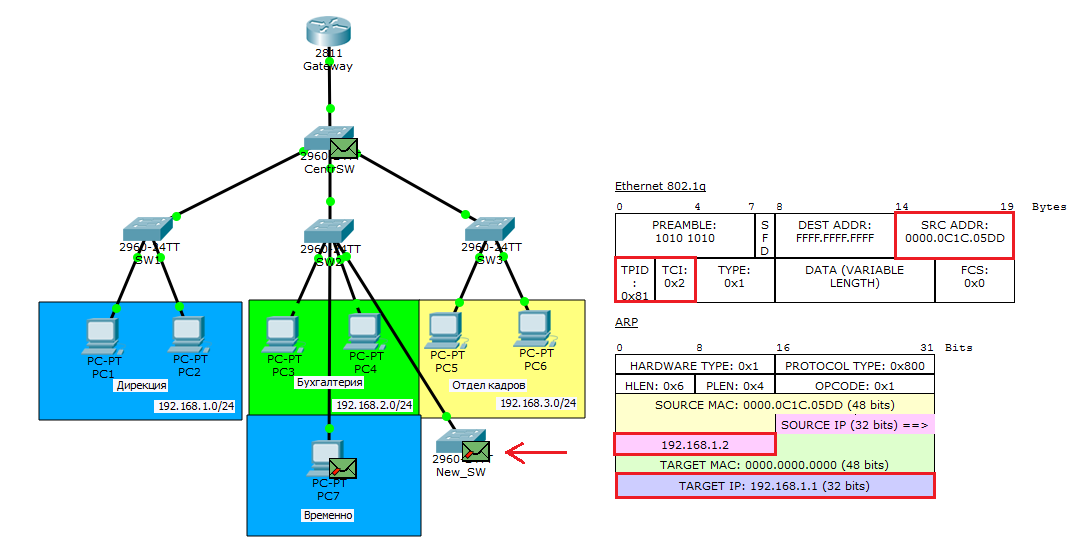 Основы компьютерных сетей. Тема №6. Понятие VLAN, Trunk и протоколы VTP и DTP - 85