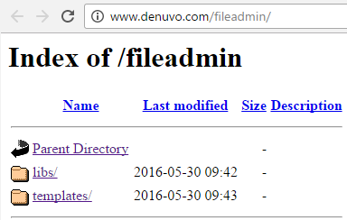 Компания Denuvo засветила директорию -fileadmin - 1