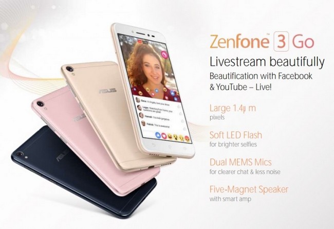 Появились изображения и характеристики смартфона Asus Zenfone 3 Go - 1