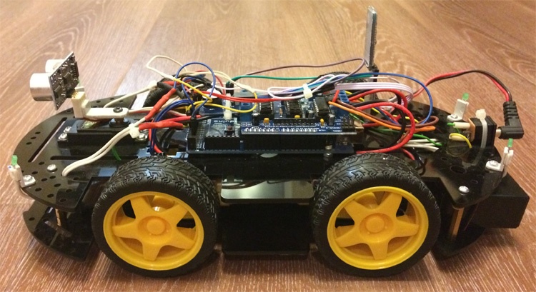 Робомобиль на базе Arduino Mega 2560 с Bluetooth управлением и автономным движением с объездом препятствий - 1