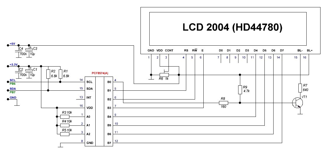 Первые шаги с STM32 и компилятором mikroC для ARM архитектуры — Часть 4 — I2C, pcf8574 и подключение LCD на базе HD4478 - 5