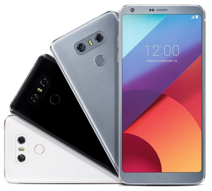 Смартфон LG G6 предстал на изображении во всех доступных цветах