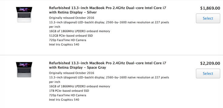 В магазине Apple появились первые восстановленные ноутбуки MacBook Pro нового поколения