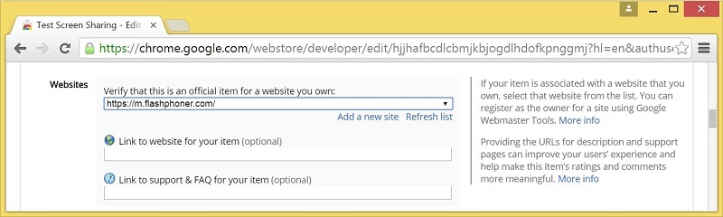 Cкринкастинг на сайте по WebRTC из браузера Chrome - 18