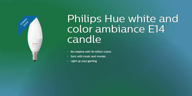 Лампы Philips Hue будут доступны и с цоколем E14