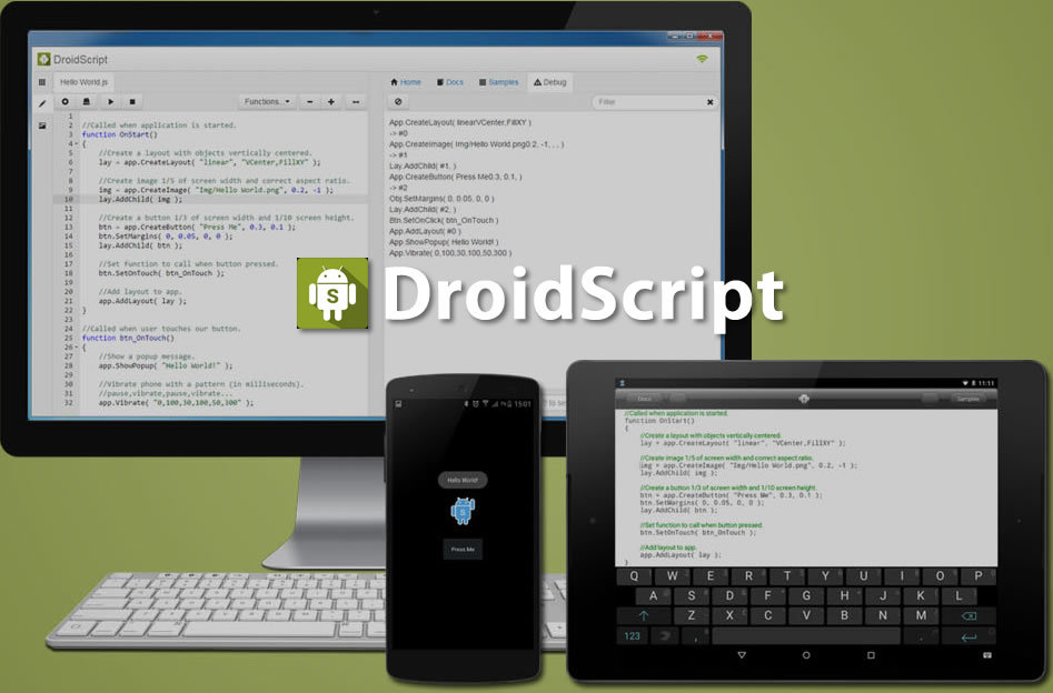 DroidScript – простой и функциональный инструмент для разработки мобильных приложений под Android - 1