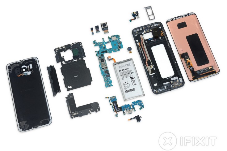 Смартфон Samsung Galaxy S8+ не слишком пригоден к ремонту