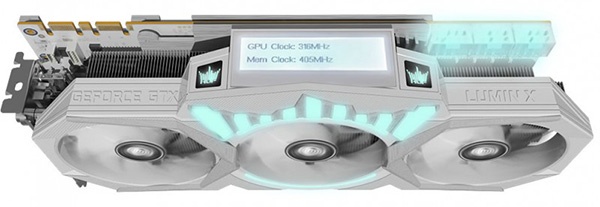 3D-карта KFA2 GeForce GTX 1080 Ti HOF 8 Pack Edition: трехслотовый кулер, встроенный дисплей и очень высокие частоты - 5