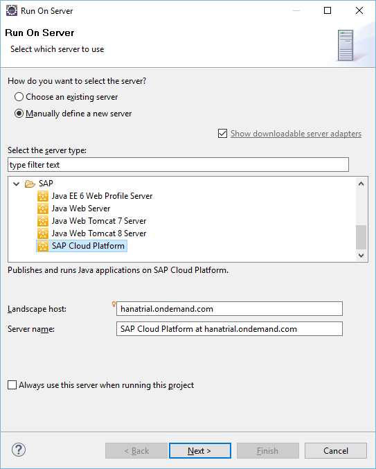 Как запускать на SAP Cloud Platform сервлеты из Eclipse - 17