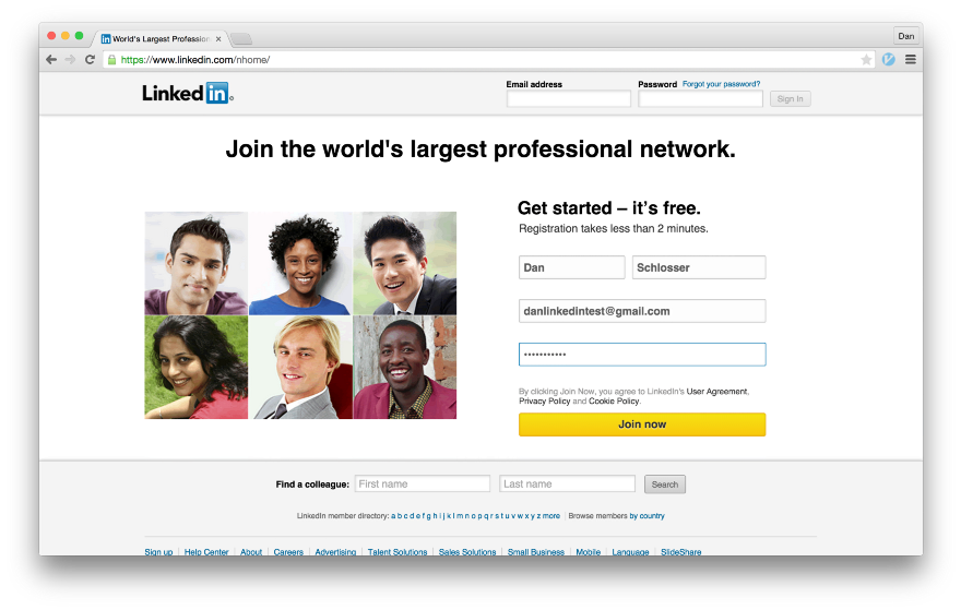 Тёмные паттерны LinkedIn или Почему вам спамят друзья, призывая зарегистрироваться в LinkedIn - 4