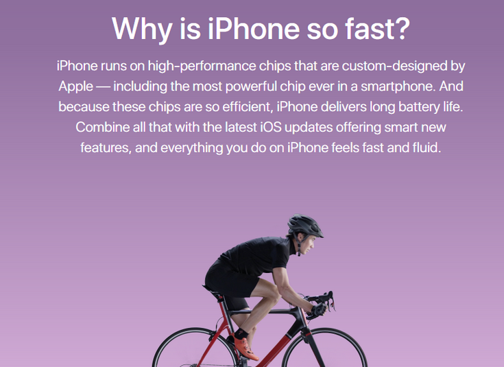 Apple расхваливает свои продукты на специально страничке своего сайта