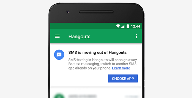 Приложение Hangouts больше не поддерживает SMS