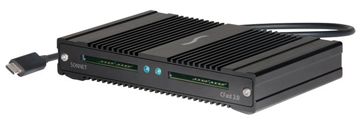 Sonnet SF3 CFast 2.0 Pro Reader может работать одновременно с двумя картами памяти, передавая данные со скоростью 1000 МБ/с
