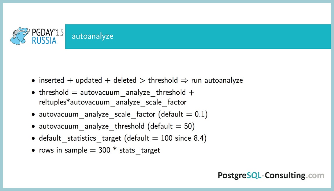 Использование статистики в PostgreSQL для оптимизации производительности — Алексей Ермаков - 11