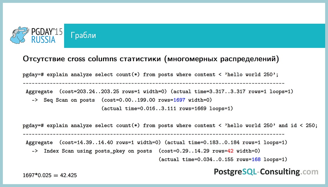 Использование статистики в PostgreSQL для оптимизации производительности — Алексей Ермаков - 37 Использование статистики в PostgreSQL для оптимизации производительности — Алексей Ермаков - 37