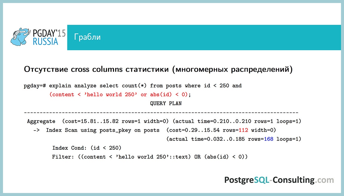 Использование статистики в PostgreSQL для оптимизации производительности — Алексей Ермаков - 38