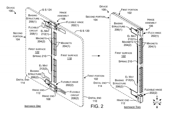 Microsoft запатентовала устройство со сгибающимся дисплеем