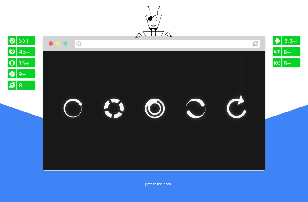 Сборник preloader на css - Spinners using Font Icons Сборник preloader на css - Spinners using Font Icons