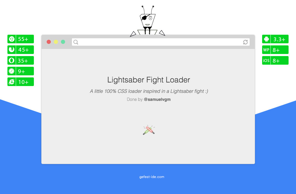Необычный preloader на css - Lightsaber Fight Loader Необычный preloader на css - Lightsaber Fight Loader
