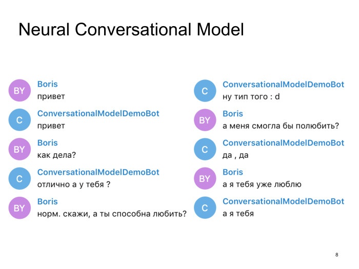 Neural conversational models: как научить нейронную сеть светской беседе. Лекция в Яндексе - 3
