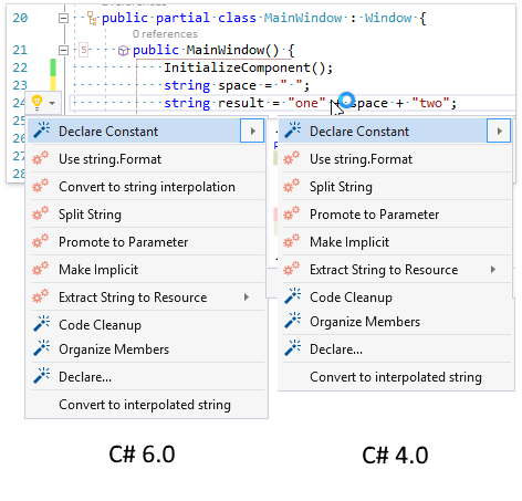 О поддержке языковых фич C# в Visual Studio и в CodeRush for Roslyn - 19