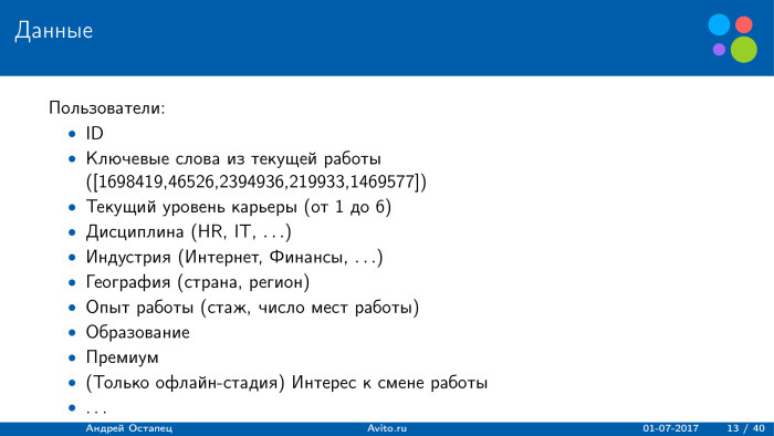 Построение рекомендаций для сайта вакансий. Лекция в Яндексе - 2