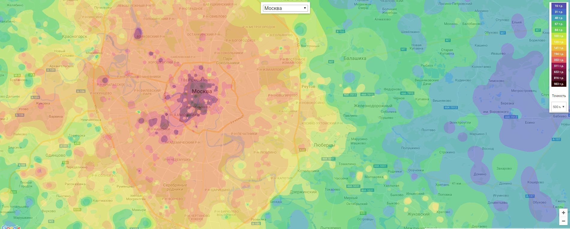 500m Map