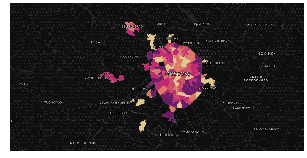 Визуализация результатов выборов в Москве на карте в Jupyter Notebook - 1