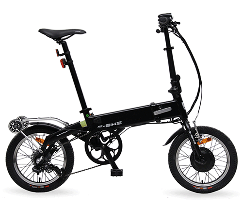 Электрический велосипед G-Bike в сложенном состоянии по размерам похож на чемодан на колесах