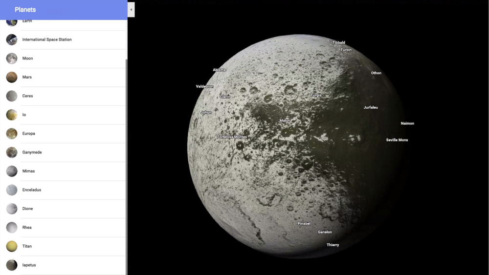 В Google Maps появились карты планет и спутников Солнечной системы - 1