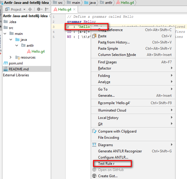 Пошаговое руководство работы с Antlr4 с Maven проектом для Java через Intellij Idea - 3