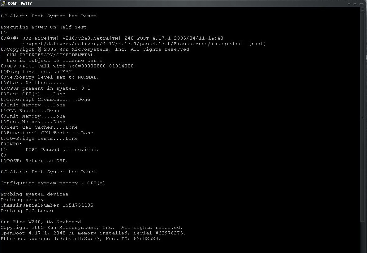 Установка Solaris 10 на SunFire V240 по сети, с помощью загрузочного сервера на базе Debian Stretch - 7