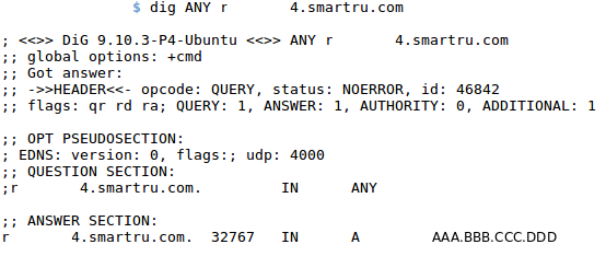 DNS запись для IPv4 адреса