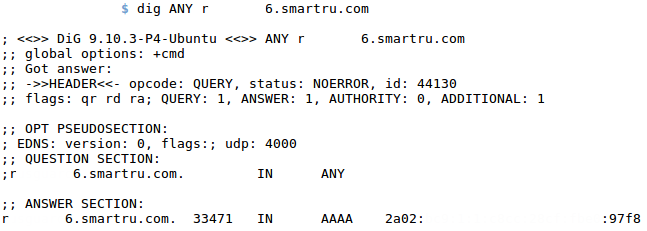 DNS запись для IPv6 адреса