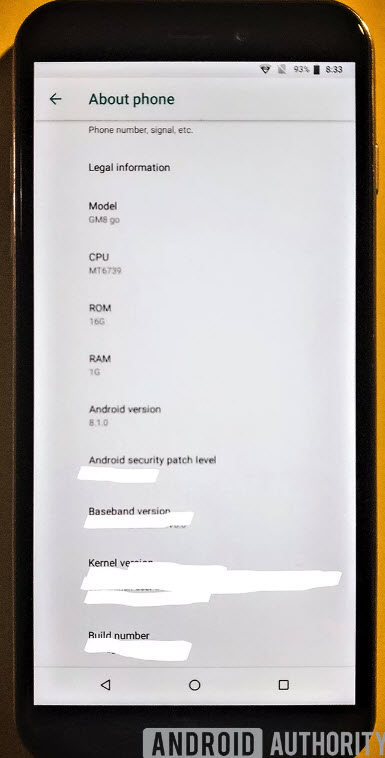 GM 8 Go может стать первым смартфоном с Android 8.1 Oreo (Go edition)