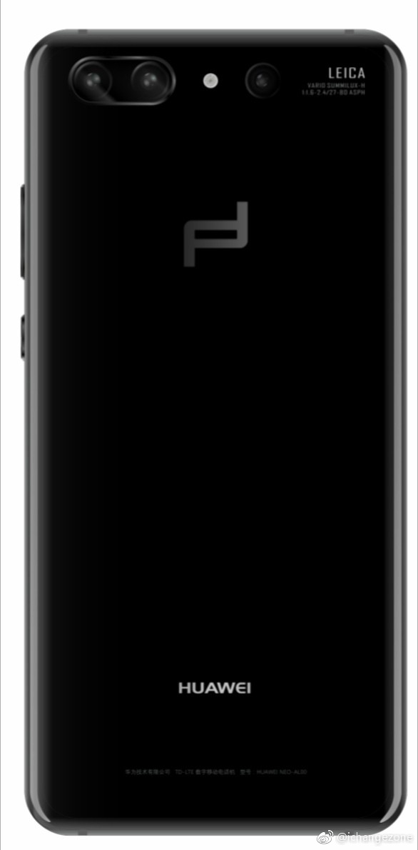 Смартфону Huawei P20 Porsche Design приписывают подэкранный дактилоскопический датчик и горизонтальную тройную камеру
