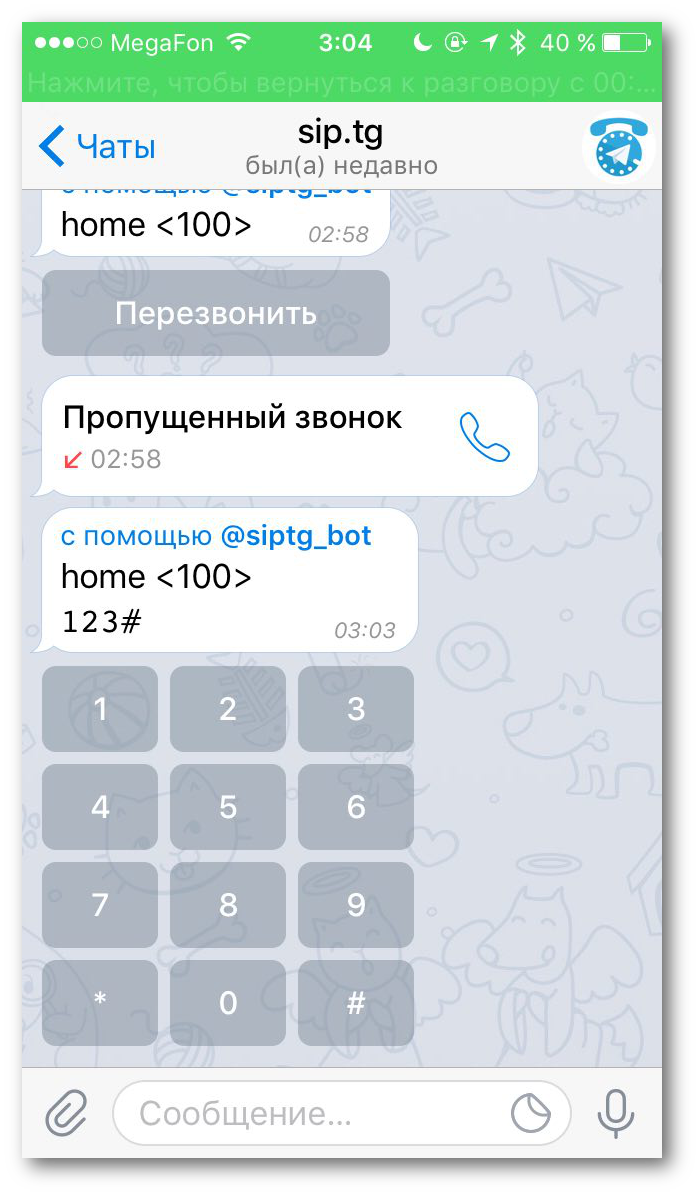 SIP <-> Telegram: sip.tg - 4