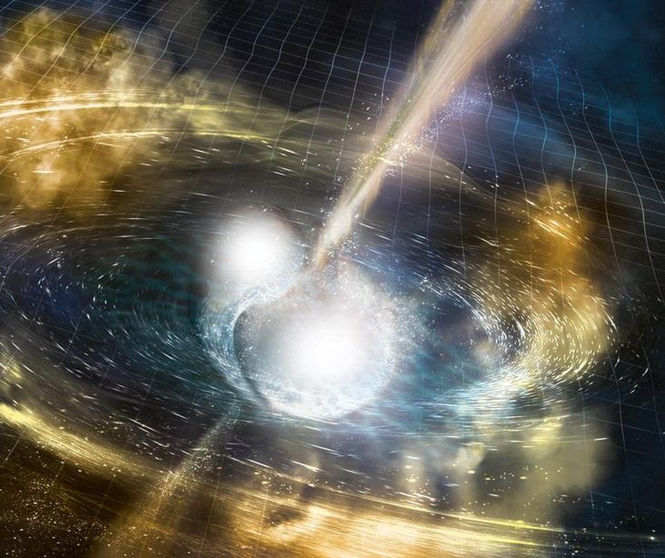 Спросите Итана: почему свет прибыл на 1,7 секунды позже гравитационных волн при слиянии нейтронных звёзд? - 1