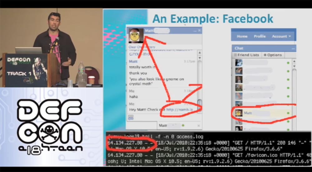 Конференция DEFCON 18. «Как я встретился с Вашей девушкой, или новый вид Интернет-атак». Сэми Камкар - 12 Конференция DEFCON 18. «Как я встретился с Вашей девушкой, или новый вид Интернет-атак». Сэми Камкар - 12