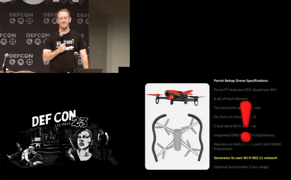 Конференция DEFCON 23. «Как я сбивал назойливый дрон соседского ребёнка». Майкл Робинсон - 11